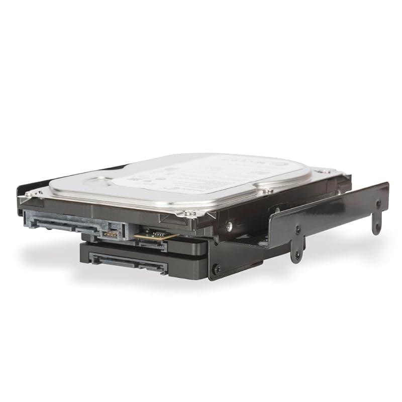 Ewent EW7002 Staffa Adattatore per 4 SSD/HDD 2.5" o 1 HDD 3.5" + 2 SSD 2.5" su Alloggiamento Slot PC 5.25", Viti Incluse, Nero — miniatura 3