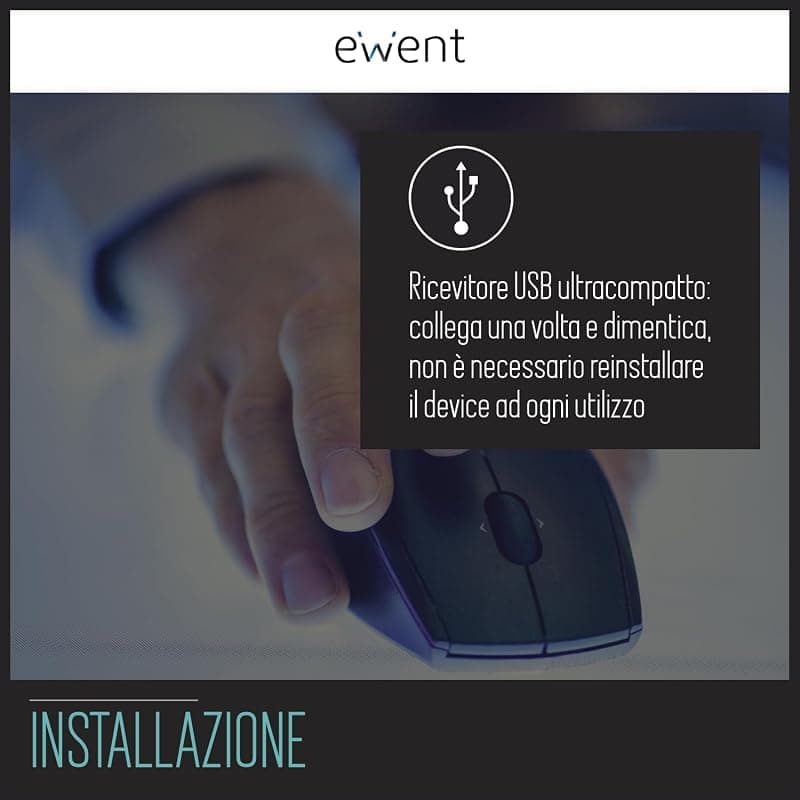 Ewent Mouse Ottico Wireless 1000DPI Nero EW3223 — miniatura 5