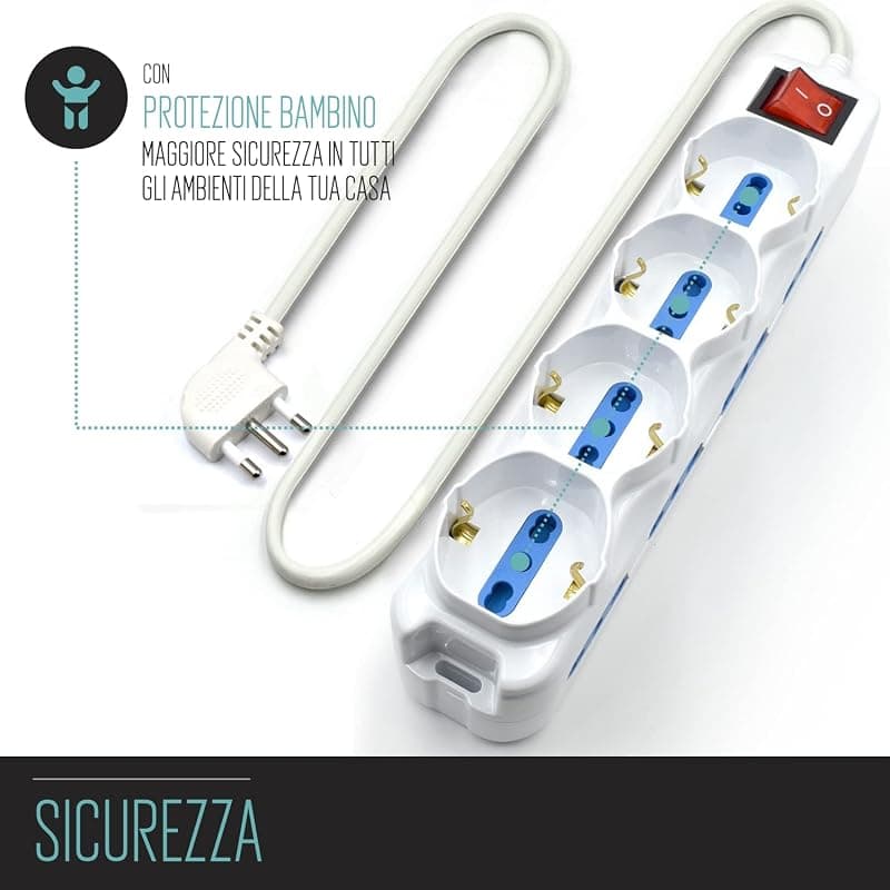 Ewent Multipresa 12 Posti con Spina Italiana 16A Cavo 3MT EW3929-3M — miniatura 5