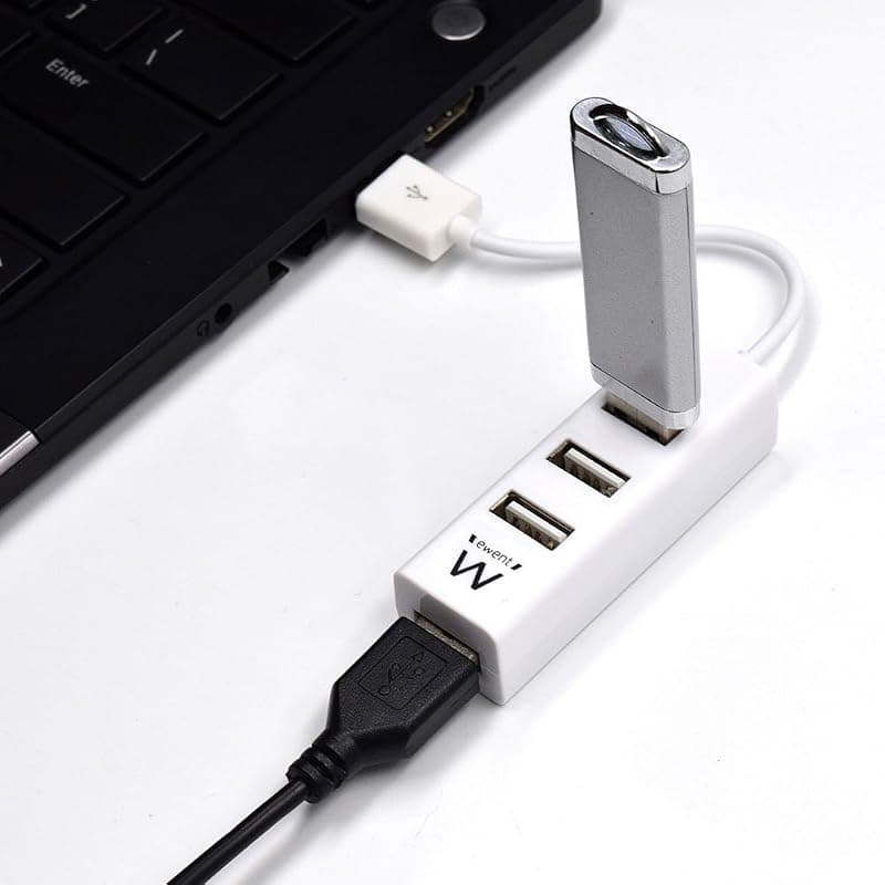 Ewent EW1122 Hub USB 2.0, 4 Porte USB 2 480 MBps, Cavo 12 cm, Bianco — miniatura 5