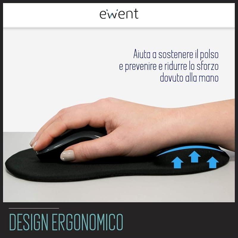 Ewent Tappetino Mouse Pad Poggiapolso in Silicone EW3181 — miniatura 4