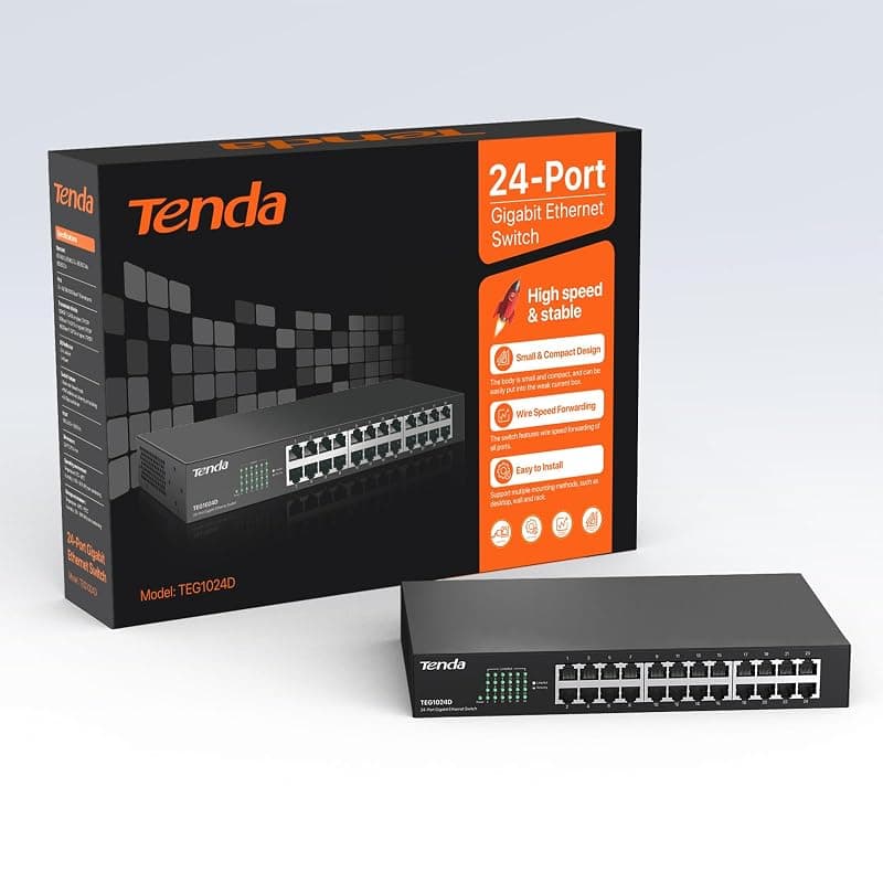 Tenda Switch di Rete 24P 10/100/1000 Gigalan Desktop/Rack TEG1024D — miniatura 8