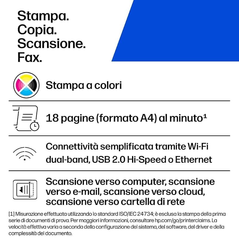 HP Color Laser MFP 179fnw 4ZB97A, Stampante Multifunzione A4 a colori, Stampa, Copia, Scansiona, ADF, Fax, Wi-Fi, Wi-Fi Direct, Ethernet, HP Smart, USB 2.0, 18 ppm in b/n, 4 ppm — miniatura 2