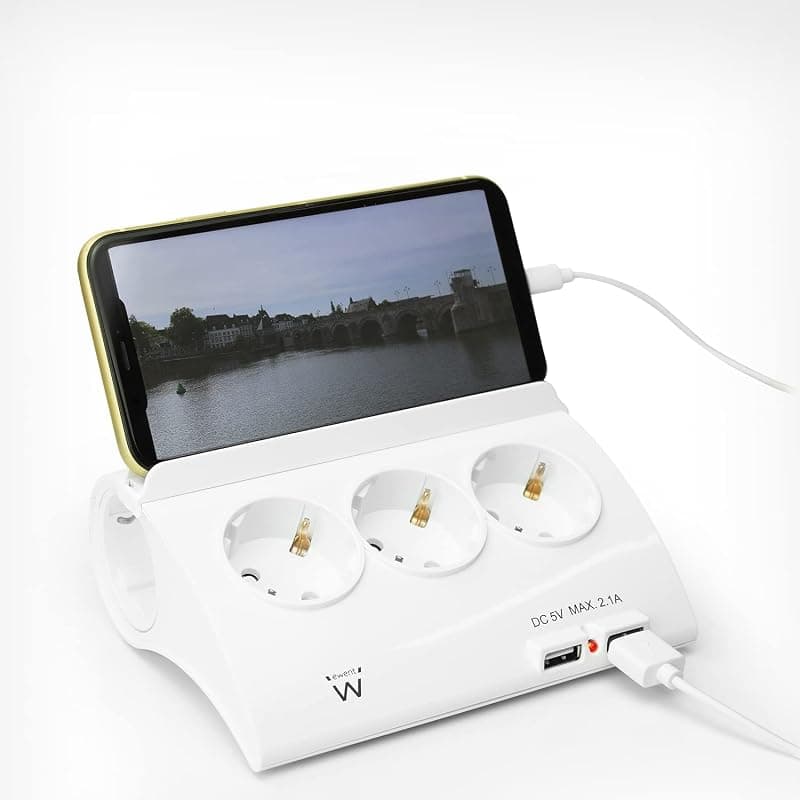 Ewent Multipresa da Scrivania 5PRESE Schuko + 2 Porte USB EW3935 — miniatura 2