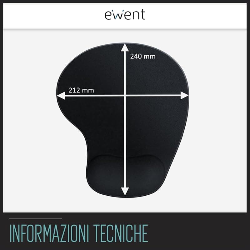 Ewent Tappetino Mouse Pad Poggiapolso in Silicone EW3181 — miniatura 3