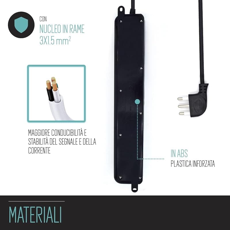 Ewent Multipresa 6 Posti con Protezione EW3923 — miniatura 6