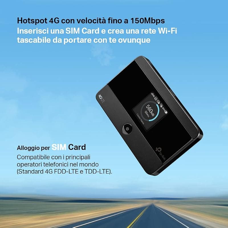 TP-Link M7350 Saponetta WiFi 4G LTE con Sim Portatile Cat4 Batteria 2000mAh — miniatura 2