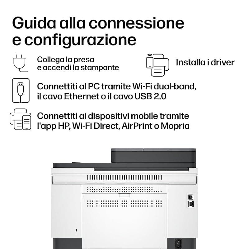 HP LaserJet M234sdw 6GX01F, Stampante Multifunzione A4, Stampa Fronte e Retro Automatica in Bianco e Nero, 29 ppm, WiFi, Ethernet, USB, ADF, Smart, No Fax, Schermo LCD a icone — miniatura 6