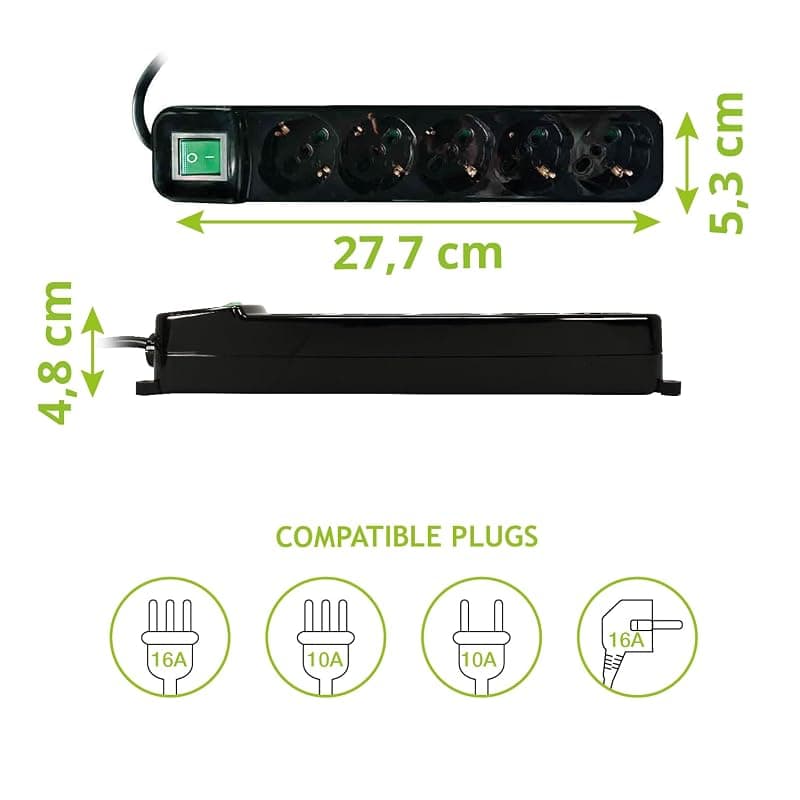 Tecnoware Multipresa Per Ups Iec 5posti Schuko/ita 10a Nero Fmp5iecig — miniatura 3