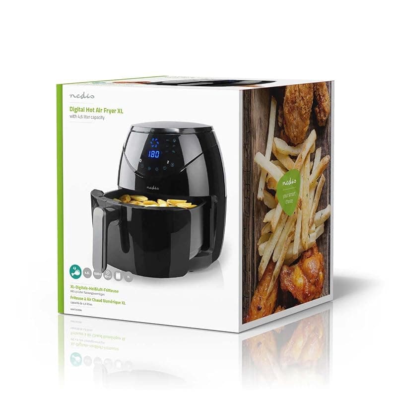 Nedis KAAF240EBK friteuse Unique 4,6 L Autonome 1500 W Friteuse d’air chaud Noir — miniatura 4