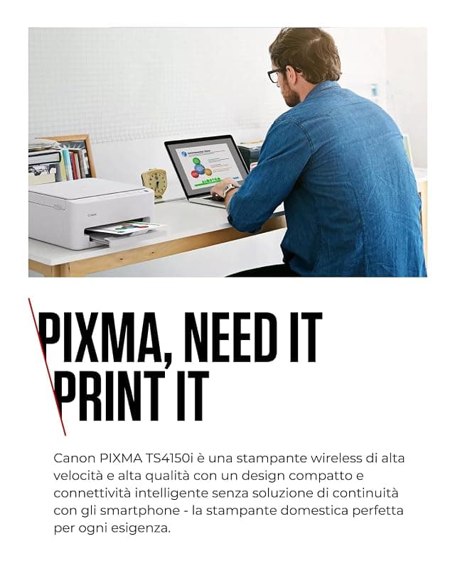 Canon PIXMA TS4150i Stampante Multifunzione Compatta WiFi A4 — miniatura 3