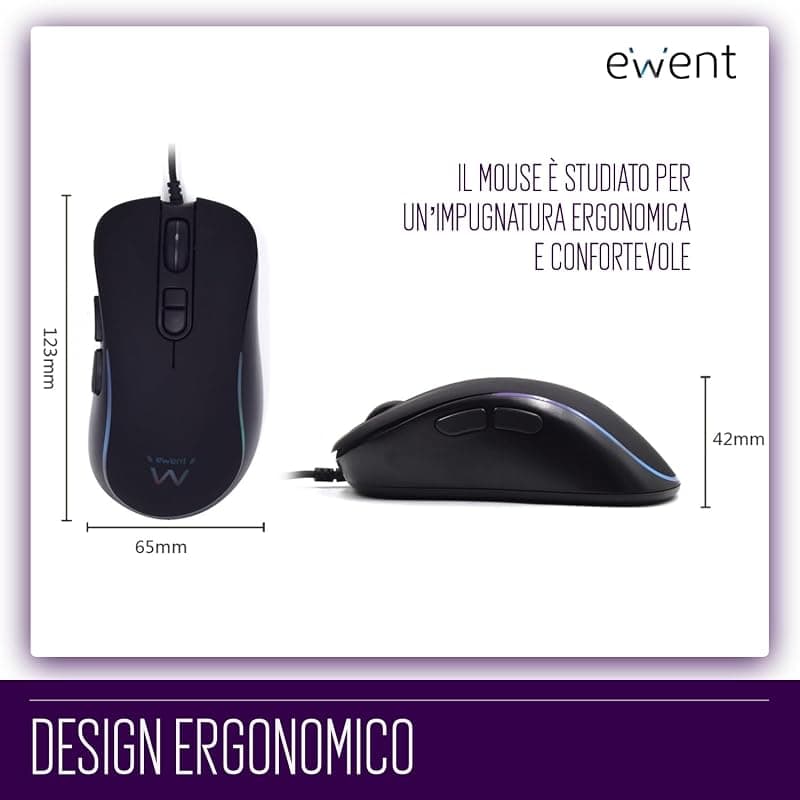 Play BY Ewent Mouse Ottico Gaming RGB USB 3600DPI PL3302 — miniatura 6