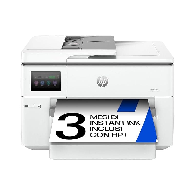 HP OfficeJet Pro 9730e 537P6B, Stampante Multifunzione per Grandi Formati, a Colori, Fronte e Retro Automatico, 22 ppm, Wi-Fi, Smart, 3 Mesi di Inchiostro Instant Ink Inclusi