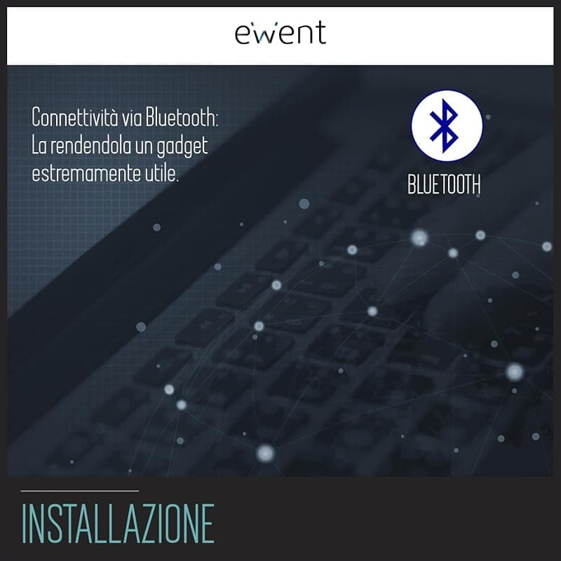 Ewent Ew3160 Tastiera Bluetooth 3 Keyboard Wireless Italiana Compatibile con Dispositivi iOS Come iPad, iPhone, Mac, Dispositivi Android e Windows Pc, Colore Argento/Bianca — miniatura 4