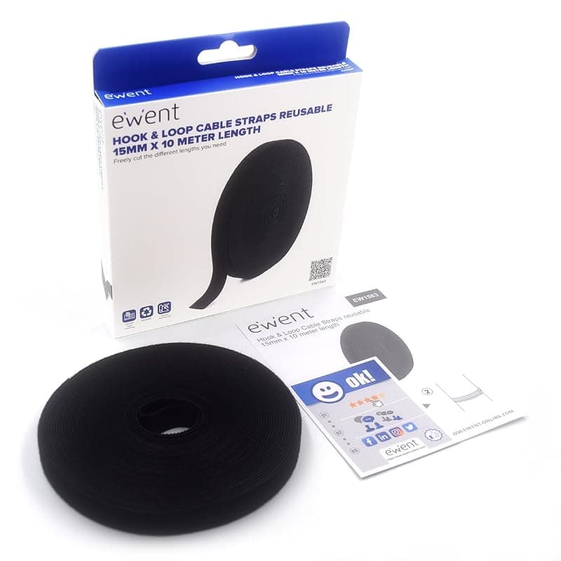 Ewent Fascette per Cavi con Chiusura a Strappo Riutilizzabile 10MT EW1563 — miniatura 9