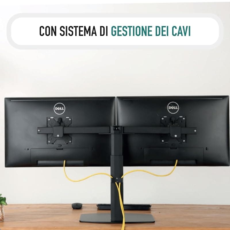 Ewent EW1538 Supporto monitor con molla a gas a doppio braccio per 2 monitor fino a 27" pollici con base - Supporto per 2 schermi PC TV LED LCD - Girevole, inclinare e ruotare — miniatura 4