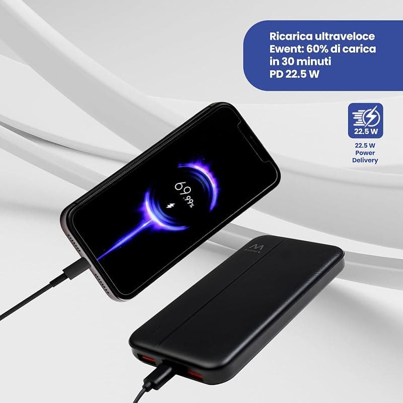 Ewent Power Bank 10000 mAh Thin 22.5W EW1161 — miniatura 5