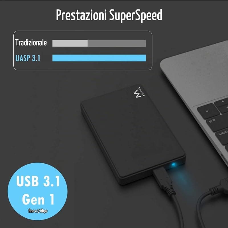 Ewent Box per HDD/SSD 2,5" USB 3.1 Senza Viti EW7044 — miniatura 7