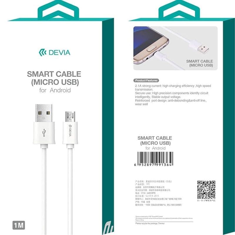 Devia Cavo Smart Micro USB per Android DESCAN364W