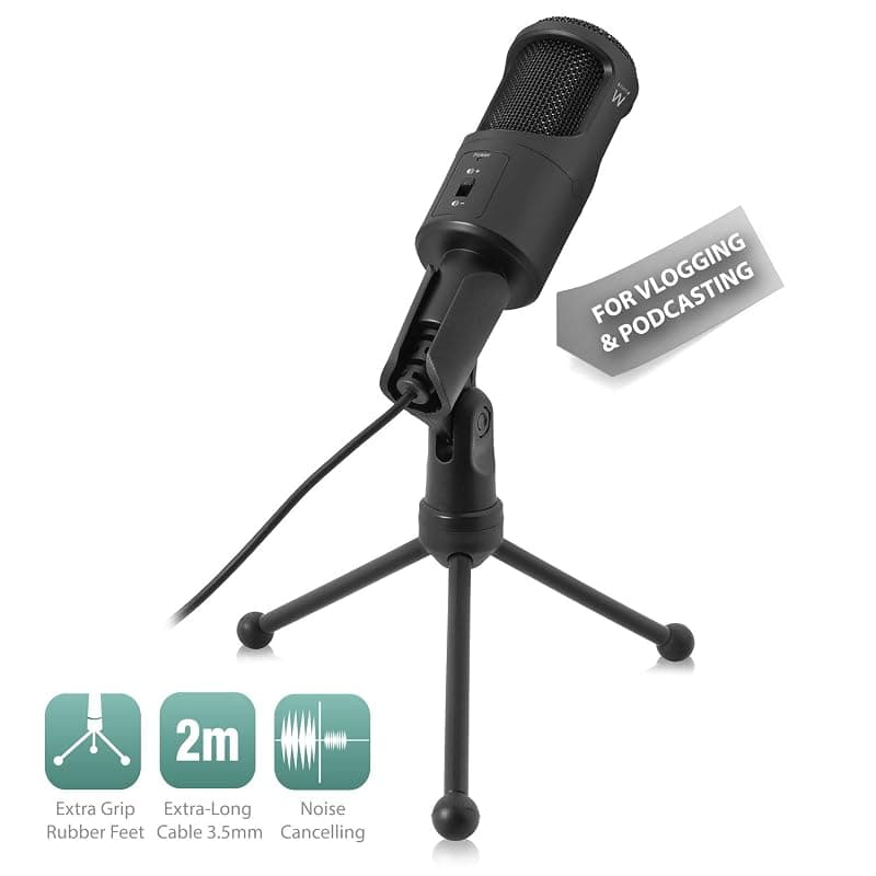 Ewent EW3552 Microfono multimediale con riduzione del rumore per Computer, Smartphone, Tablet, Chat, Video, Skype — miniatura 3