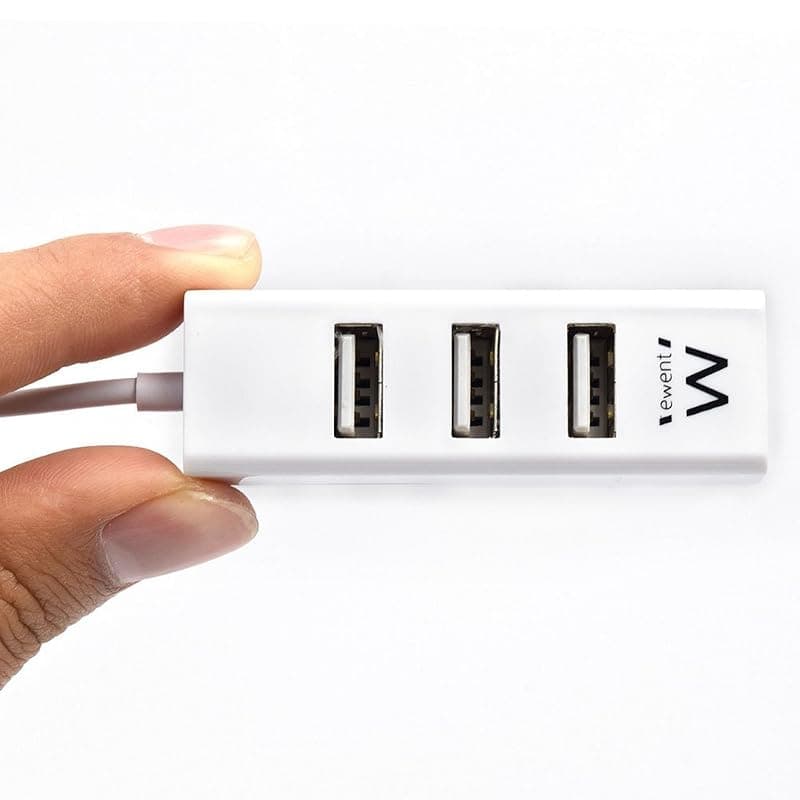 Ewent EW1122 Hub USB 2.0, 4 Porte USB 2 480 MBps, Cavo 12 cm, Bianco — miniatura 3