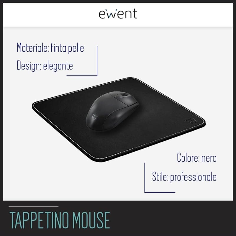 Ewent Mousepad in Pelle Nera EW2761 — miniatura 2