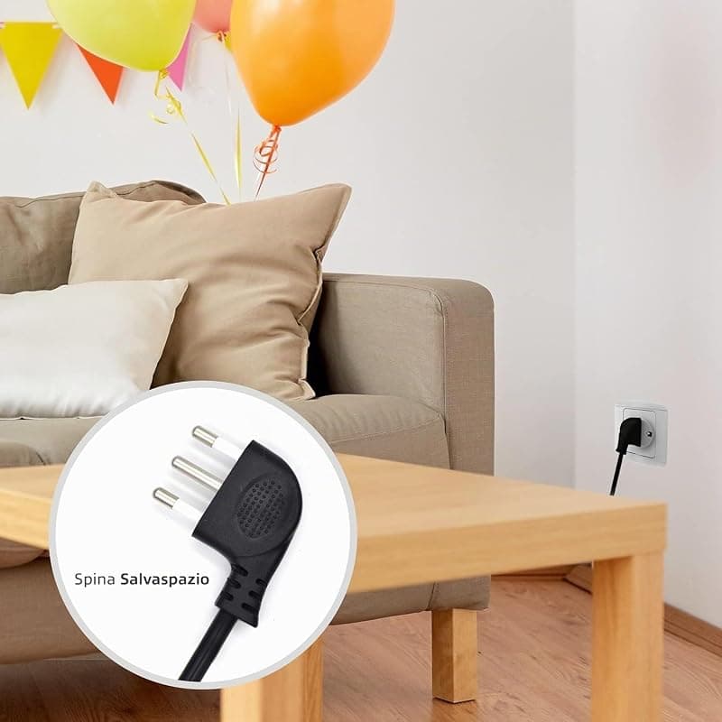 Ewent EW3960 Multipresa Ciabatta Elettrica 9 Posti, 6 prese Ita 10/16A+3Schuko, protezione Sovraccarico Sovratensione 250V/2500W spina Italiana 10A cavo 1.5m, nera Classe — miniatura 7
