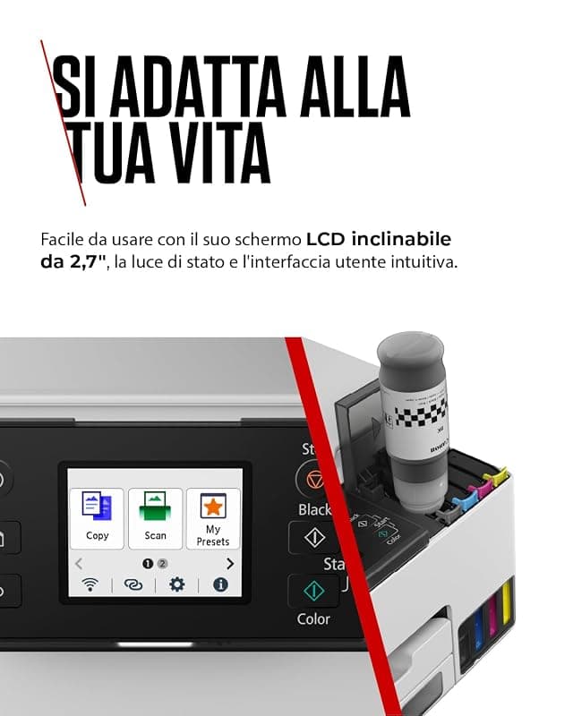Canon Stampante WiFi per Casa e Ufficio MAXIFY GX1051 - Stampante Multifunzione MegaTank con Scanner e Fotocopiatrice per Casa | Connettività WiFi, Ethernet e USB | Include 6 — miniatura 5