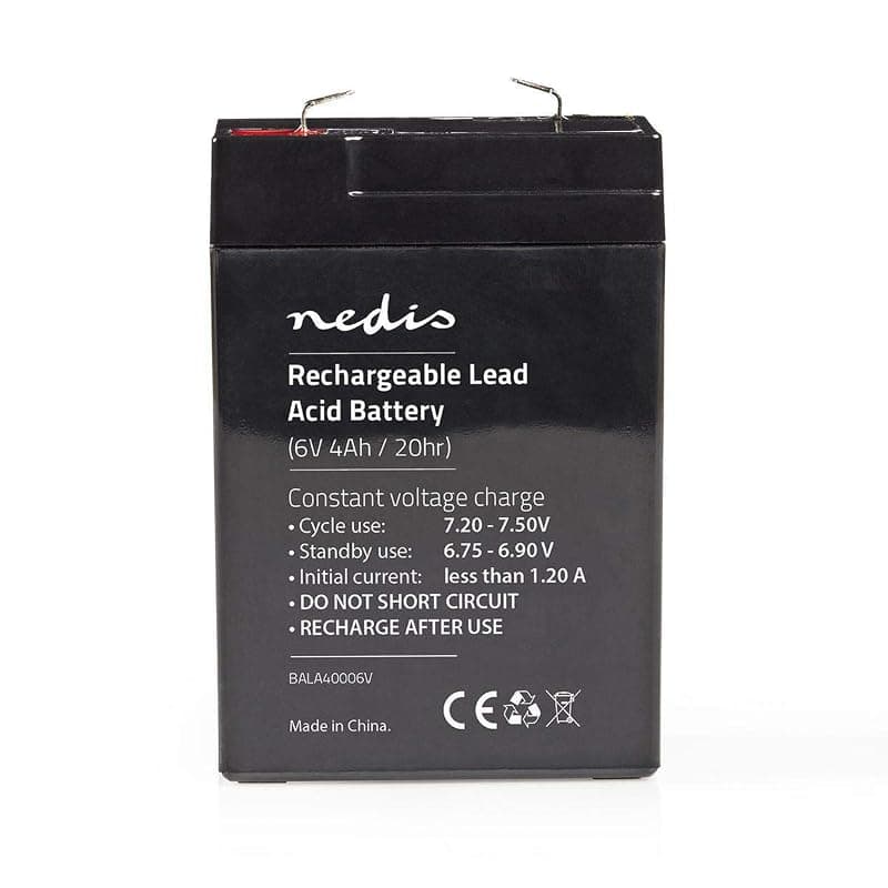 Nedis Batteria al Piombo Ricaricabile 6V/4A 70*47*101MM BALA40006V