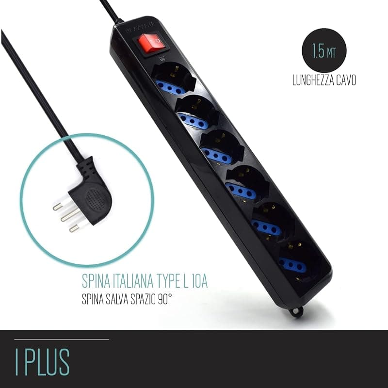 Ewent Multipresa 6 Posti con Protezione EW3923 — miniatura 3