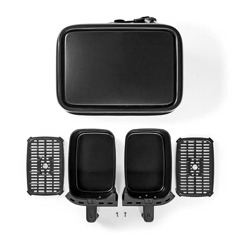 NEDIS KAAFD350EBK - Friggitrice ad aria calda, 2 x 3,8 l, timer: 60 min, digitale, nero — miniatura 5