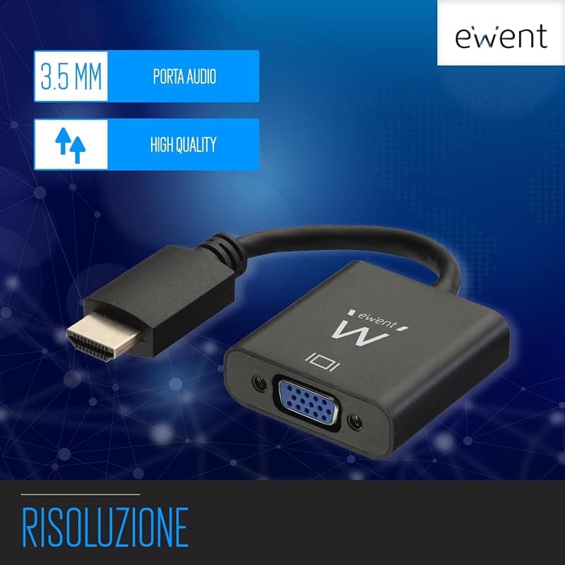 Ewent EW9864 - Convertitore HDMI a VGA (maschio a femmina) adattatore per computer, desktop, laptop, PC, monitor, proiettore, HDTV, Chromebook, Raspberry Pi, Roku, Xbox e — miniatura 4