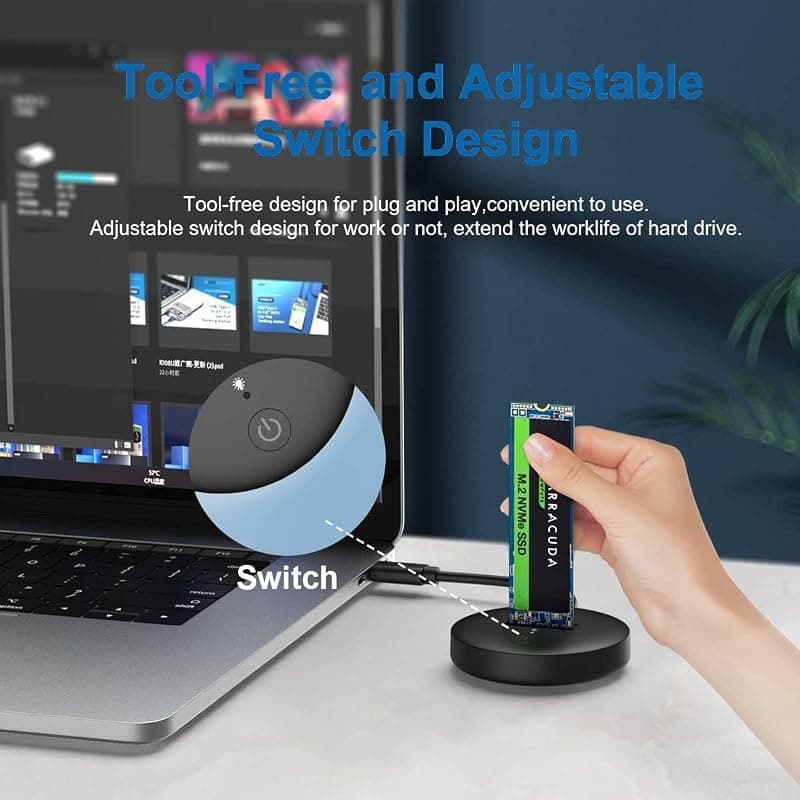 Ewent Docking Station USB 3.2 per SSD/M2/NVME/USB-C EW7013 — miniatura 7