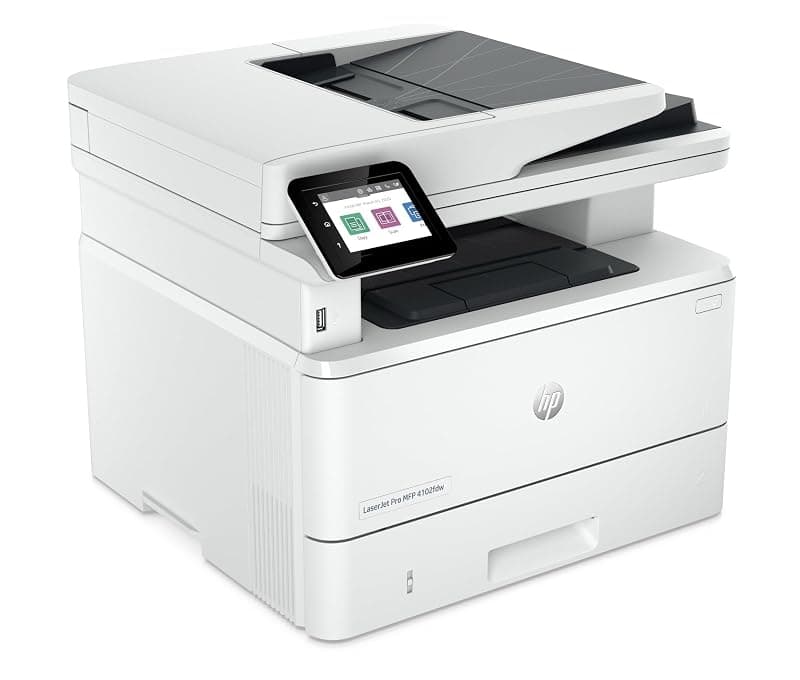 HP Laserjet Pro MFP 4102fdn 2Z623F, Stampante Multifunzione A4, Stampa Fronte e Retro Automatico in b/n, 42 ppm, USB Host, Fax, ADF, Gigabit Ethernet, Smart, Bianca — miniatura 2