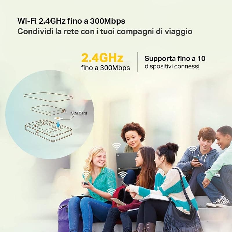 TP-Link M7350 Saponetta WiFi 4G LTE con Sim Portatile Cat4 Batteria 2000mAh — miniatura 3