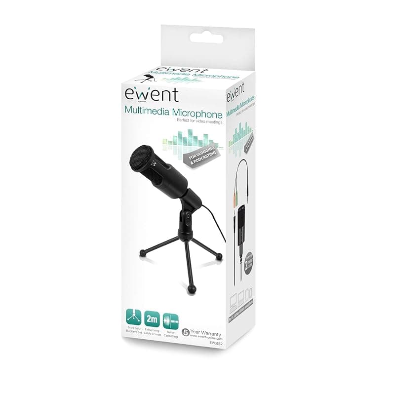 Ewent EW3552 Microfono multimediale con riduzione del rumore per Computer, Smartphone, Tablet, Chat, Video, Skype — miniatura 8