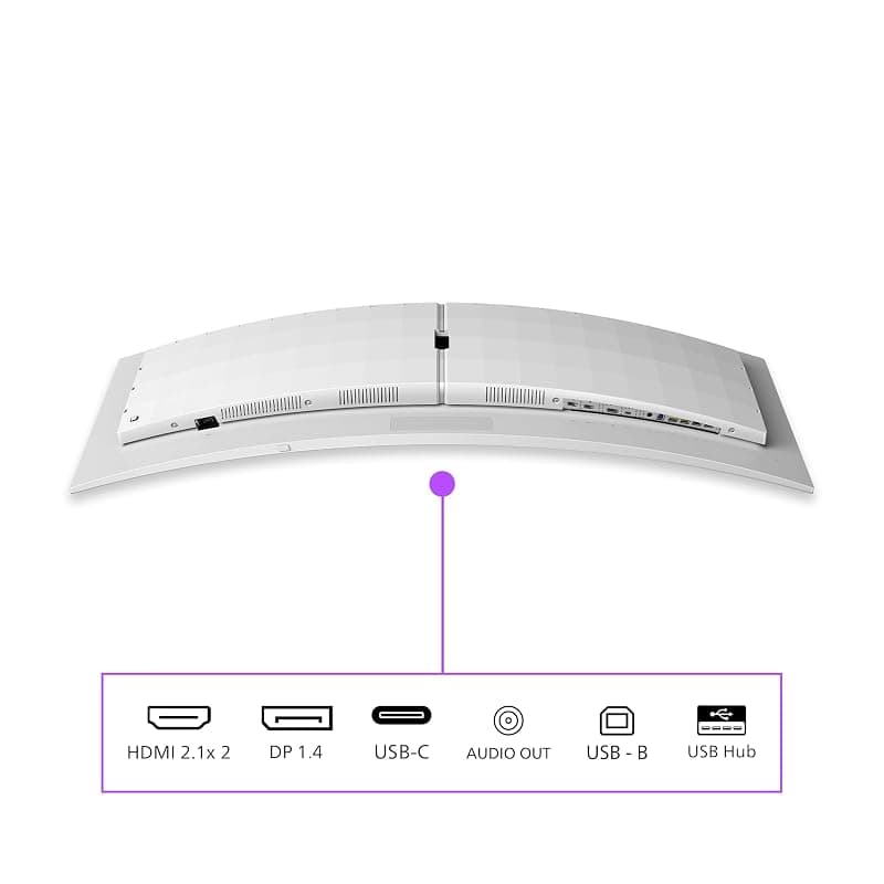 Philips Monitor 49M2C8900 48.9" Curvo 5120x1440, DQHD, 240Hz, QD-OLED Panel, 0.03ms GtG, USB-C Speakers (HDMI2x 2.1 DP 1x 1.4) Adaptive Sync, HDR400 TrueBlack, FreeSync Prem. Pro — miniatura 4