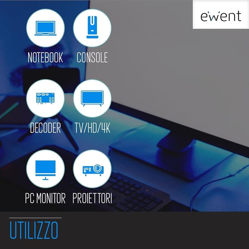 Ewent EW9864 - Convertitore HDMI a VGA (maschio a femmina) adattatore per computer, desktop, laptop, PC, monitor, proiettore, HDTV, Chromebook, Raspberry Pi, Roku, Xbox e — miniatura 5