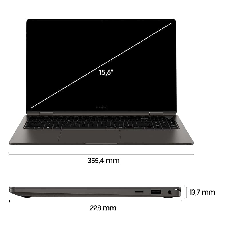 Samsung Galaxy Book3 360 Laptop, 15.6" Super AMOLED, S Pen, Intel EVO, Intel Core i7-1360P 13th gen, 16GB RAM, 512GB SSD, Windows 11 Home, Graphite — miniatura 2
