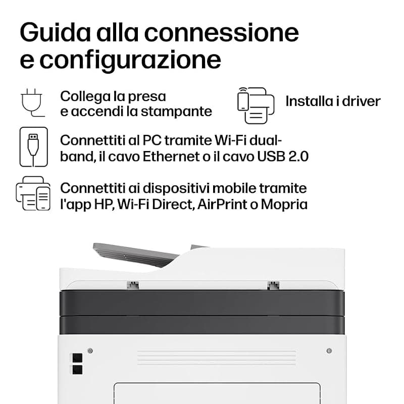 HP Color Laser MFP 179fnw 4ZB97A, Stampante Multifunzione A4 a colori, Stampa, Copia, Scansiona, ADF, Fax, Wi-Fi, Wi-Fi Direct, Ethernet, HP Smart, USB 2.0, 18 ppm in b/n, 4 ppm — miniatura 6