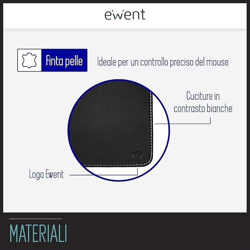 Ewent Mousepad in Pelle Nera EW2761 — miniatura 3