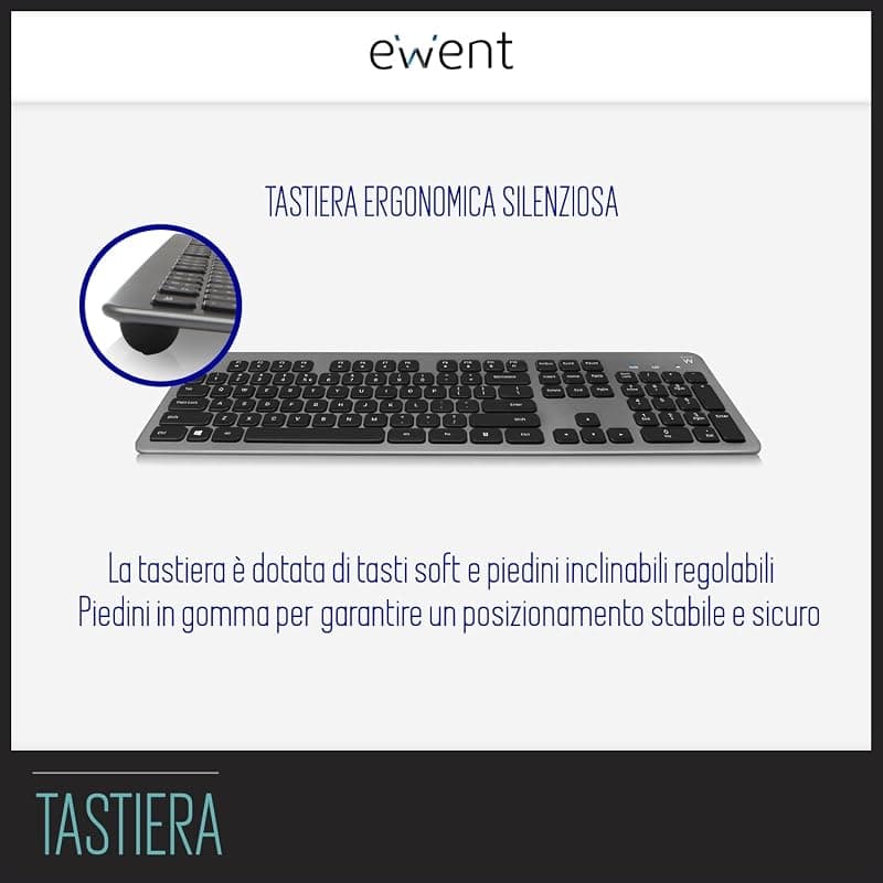 Ewent Kit Tastiera + Mouse Wireless Ricevitore USB a + C EW3263 — miniatura 4