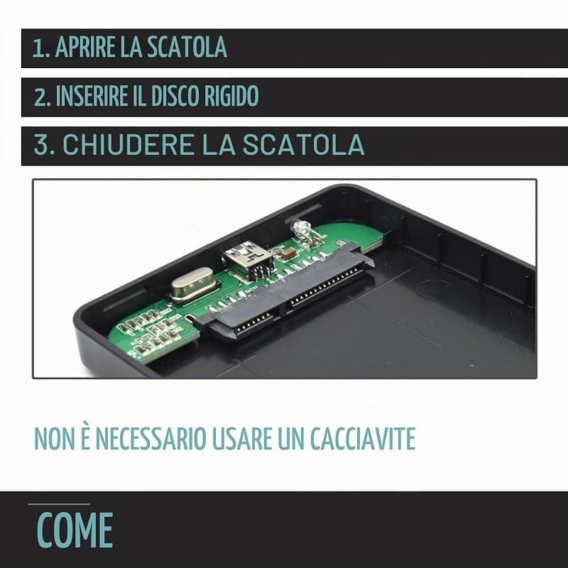 Ewent Box per HDD/SSD 2,5" USB 2.0 Screwless EW7030 — miniatura 6