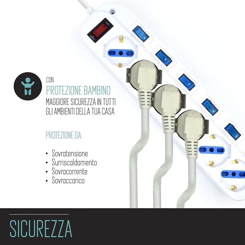 Ewent Multipresa a 6 Prese con Interruttori Individuali EW3932 — miniatura 5