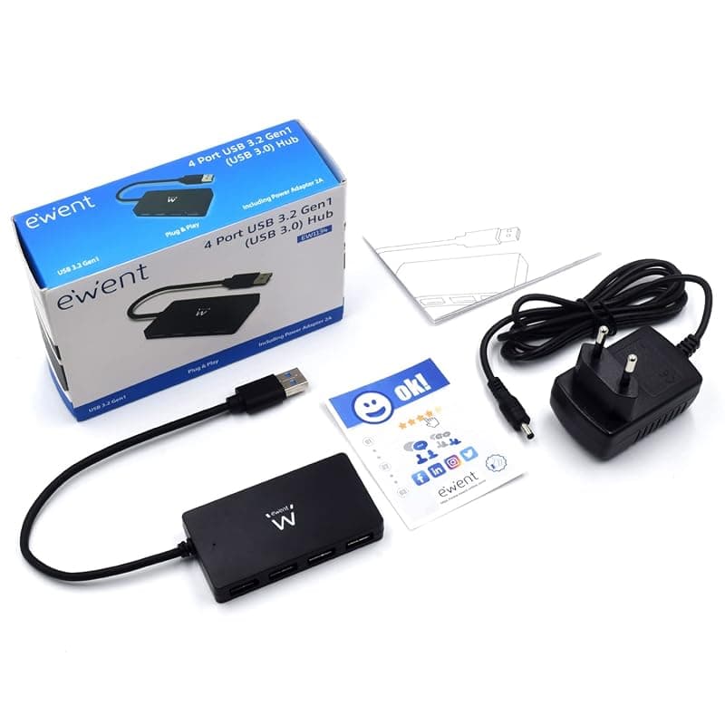 Ewent Hub USB 3.1 GEN 1 4 Porte Alimentato EW1134 — miniatura 9