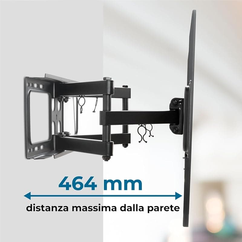 VulTech Staffa Fissa da Parete per TV 32-70" LED LCD Plasma - Snodi Resistenti, VESA fino a 600x400, Portata 40kg, con Livella a Bolla - BTV-D3270LITE — miniatura 4