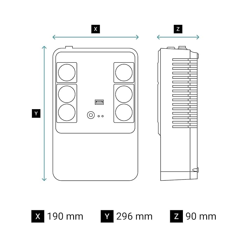 Legrand UPS monofase Gruppo di Continuità per PC LG-310082, Keor Multiplug, con Caricatore USB, 6 prese multistandard, Stabilizzazione AVR, 800 VA/480 W, Autonomia fino a 15 minuti — miniatura 4