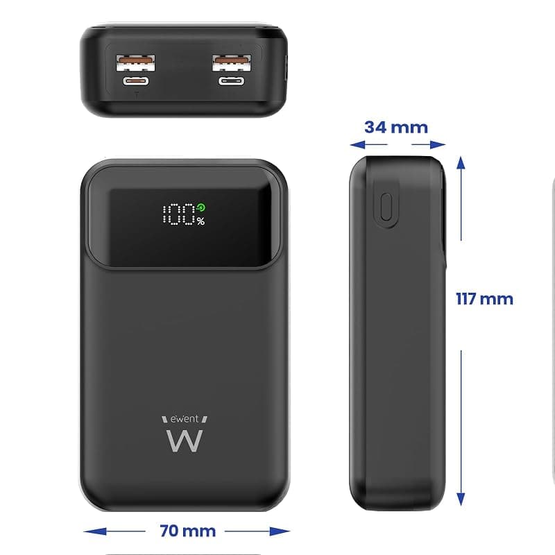 Ewent Power Bank 20000 mAh 65W Ultra-Rapida con USB-C EW1164 — miniatura 2