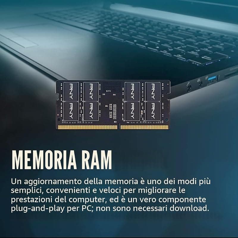 PNY RAM SO-DDR4 8GB 3200MHZ PC4-25600 Cl22 MN8GSD43200-SB — miniatura 6