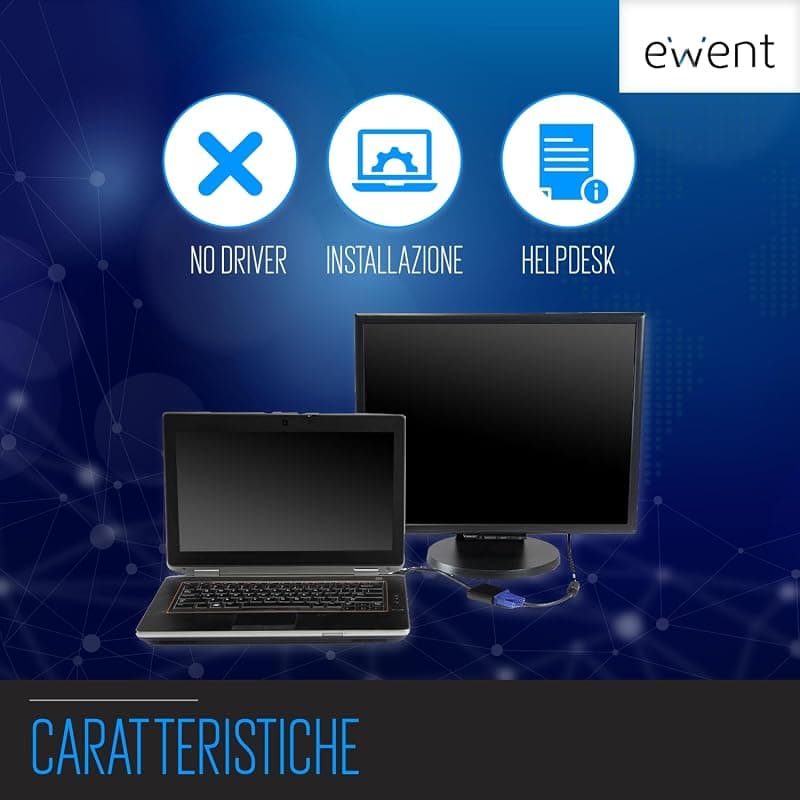Ewent EW9864 - Convertitore HDMI a VGA (maschio a femmina) adattatore per computer, desktop, laptop, PC, monitor, proiettore, HDTV, Chromebook, Raspberry Pi, Roku, Xbox e — miniatura 3